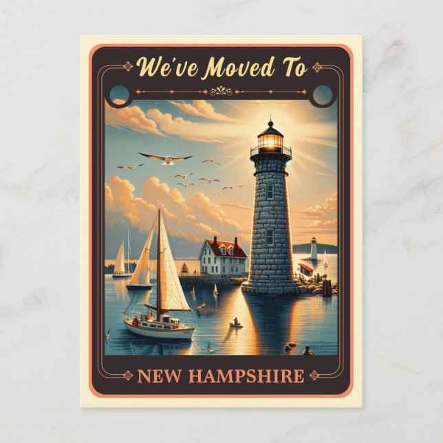 Mudamos para New Hampshire | Cartão postal Vintage (Frente)