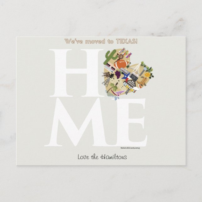 Mudamos para o cartão postal do Texas (Frente)