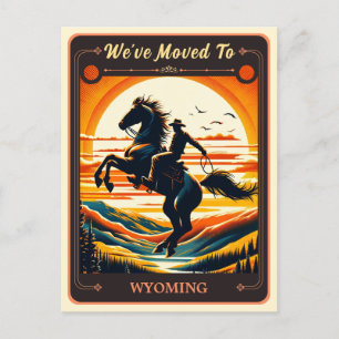 Mudamos para Wyoming Cartão postal Vintage