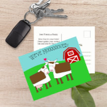 Mudamos Vacas e Cartão Postal de Novo Endereço do 