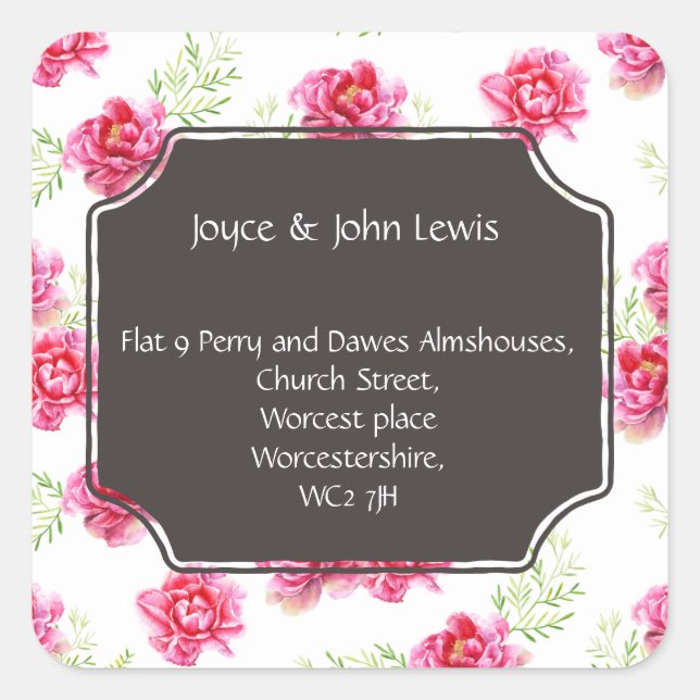 Mudança de adesivos de endereço (Frente)