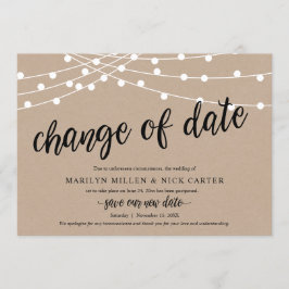 Mudança de data, luzes de sequência, cartão de anú