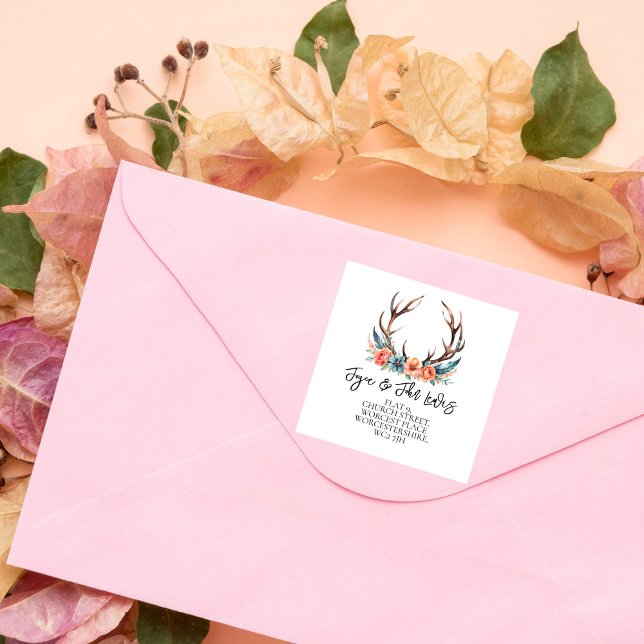 Mudança de endereço Etiqueta de endereço floral do (Criador carregado)