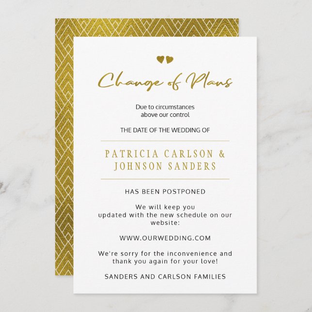 Mudança de planos adiou o anúncio do casamento (Frente/Verso)