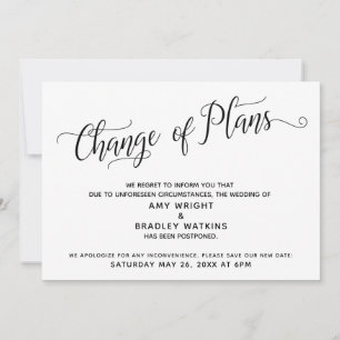 Mudança de Planos Anúncio de Casamento Adiado