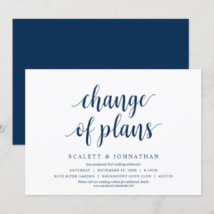 Mudança de planos, Casamento Mudar a data Cartão