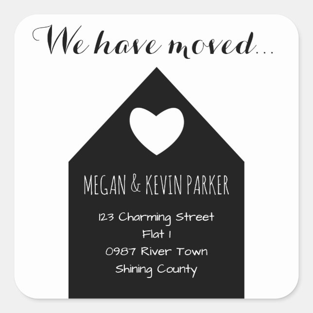 Mudança do adesivo de endereço | moderna casa da m (Frente)