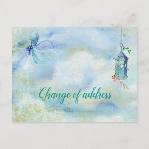 Mudança do cartão da casa do pássaro de endereço