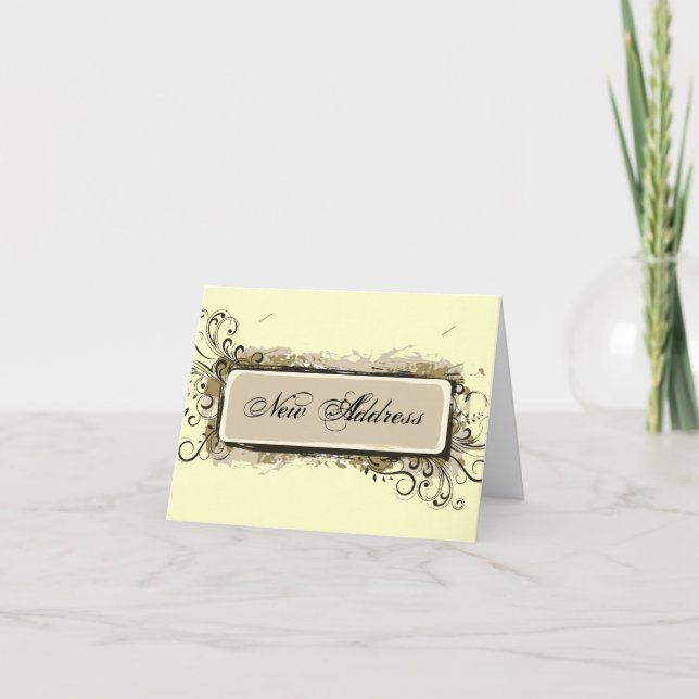 Mudança floral abstrata do anúncio de endereço (Frente)