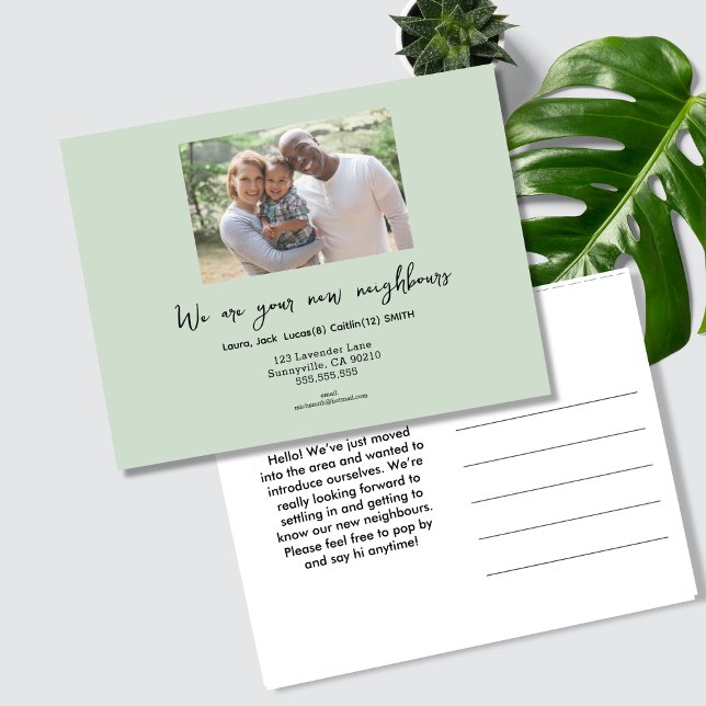 Mudança Verde Moderna do Cartão de Endereço - Nós  (Criador carregado)