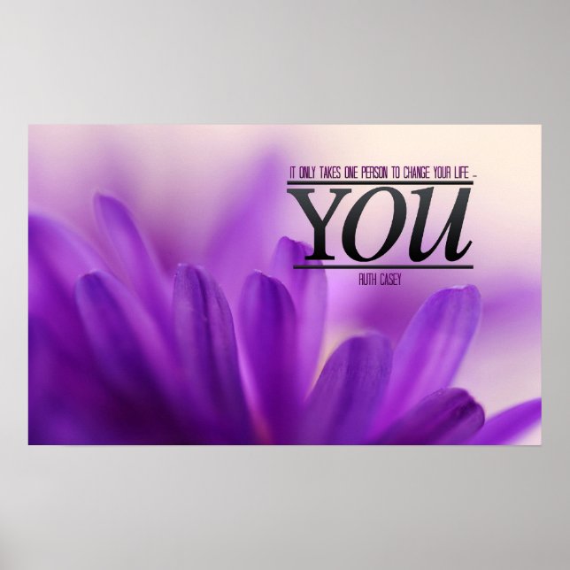 Mudar a vida do Impressão de Poster de motivação (Frente)