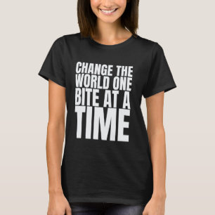 Mudar o Mundo Uma Mordida de Cada Vez Camiseta Veg