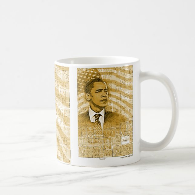 "Mude" a caneca do ouro de Barack Obama (Direita)