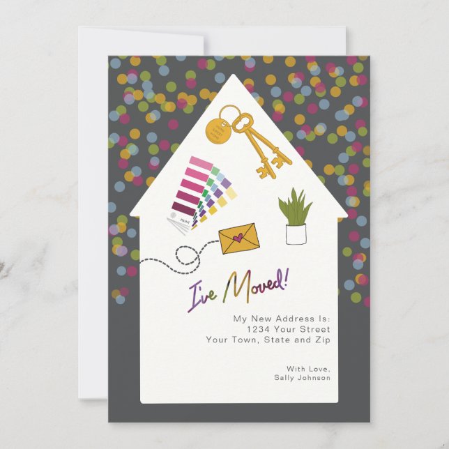 Mudei Colorida De Cartão De Endereço (Frente)