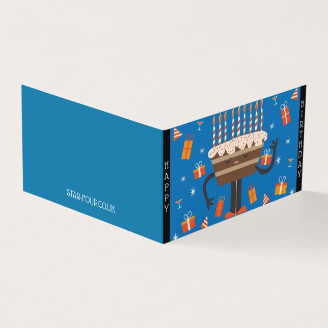 Muffin de aniversário de celebração - Azul (Exterior)