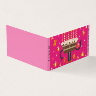 Muffin de aniversário de celebração - Rosa