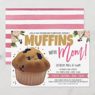 Muffins com convite da mãe