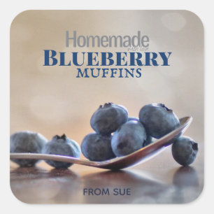 Muffins de Blueberry caseiros com adesivos