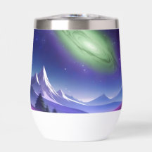 Mug Cósmico de Galáxia - Nebulosa Verde Sobre Mont