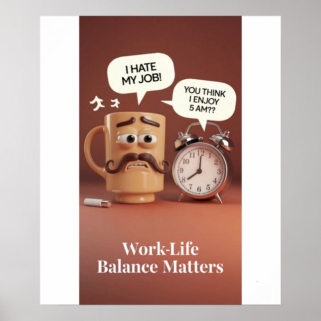 Mug de Café Humor do Office vs Poster de Relógio d (Frente)