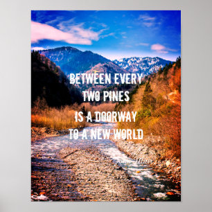 Muir cita a arte da natureza montanhas poster