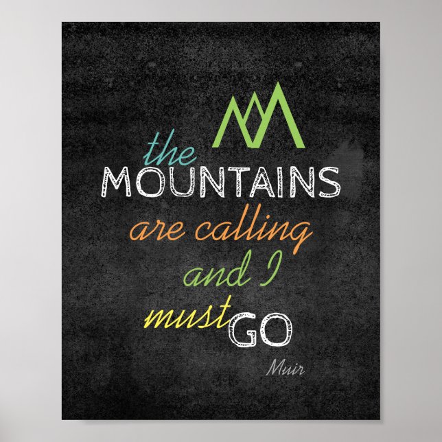 Muir cita poster das montanhas (Frente)