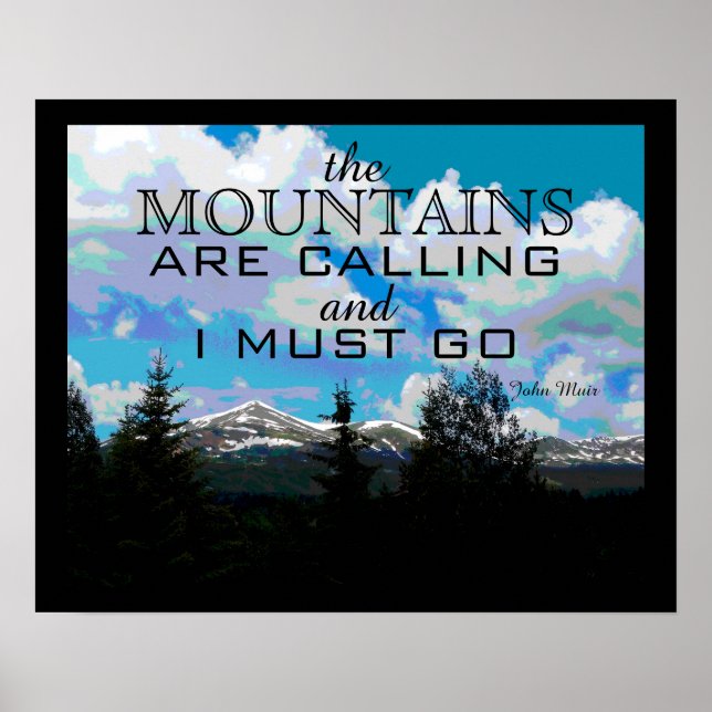 Muir cita poster das montanhas (Frente)