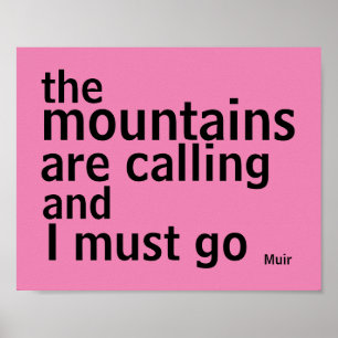 Muir cita poster negrito negro e rosa moderno