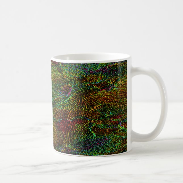 Muita cor - padrão floral metálico - caneca de caf (Direita)