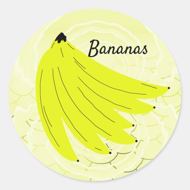 Muitas Bananas Adesivo Redondo (Frente)