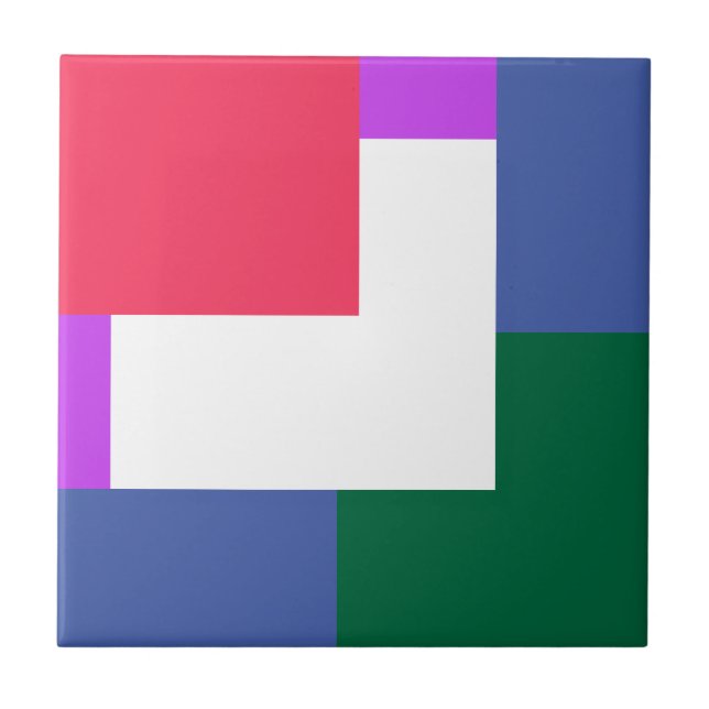 Muitas cores, Azulejo cerâmico pequeno (4,25" x 4, (Frente)