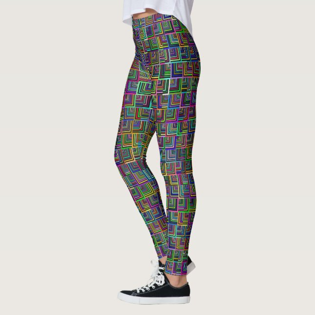 Muitas Cores Pequenas Leggings Geométricas (Esquerda)