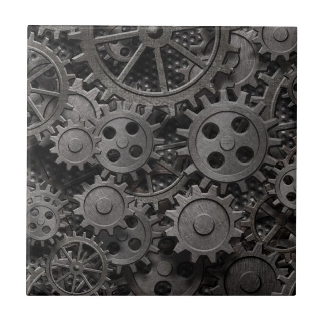 Muitas engrenagens do metal ou peças oxidadas (Frente)