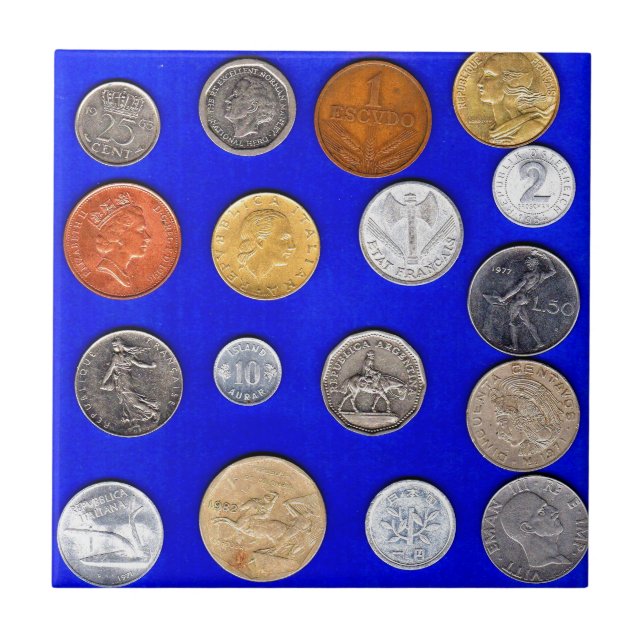 muitas moedas estrangeiras antigas (Frente)