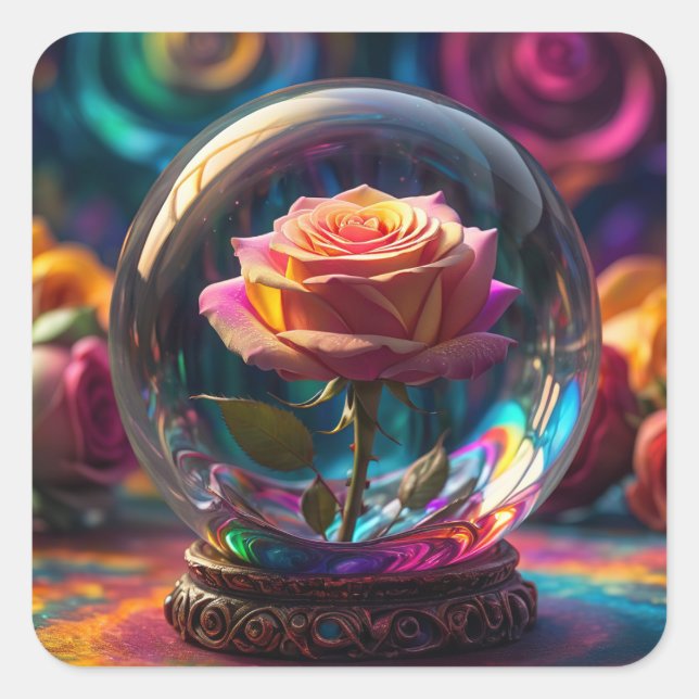 Muito bonito adesivo quadrado. (Frente)