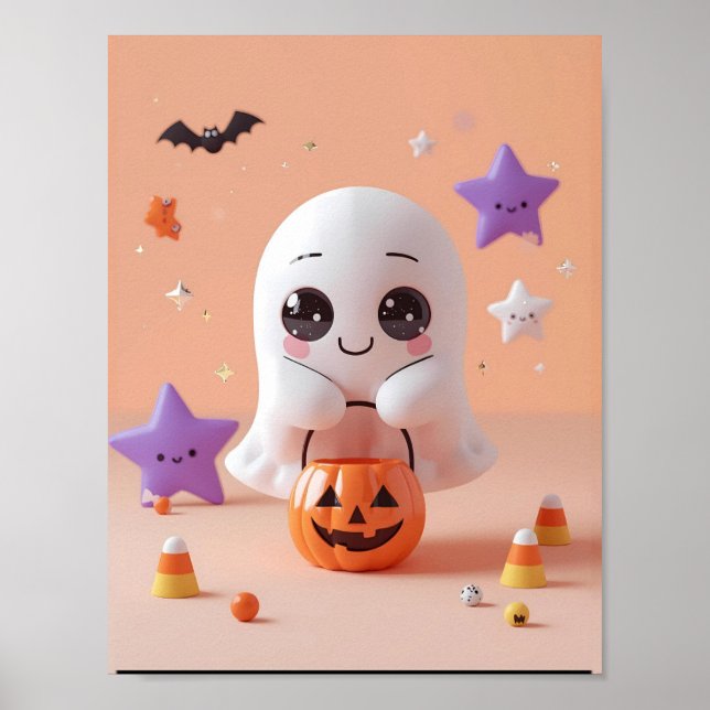 Muito bonito para Spook - Poster Fantasma Adorável (Frente)