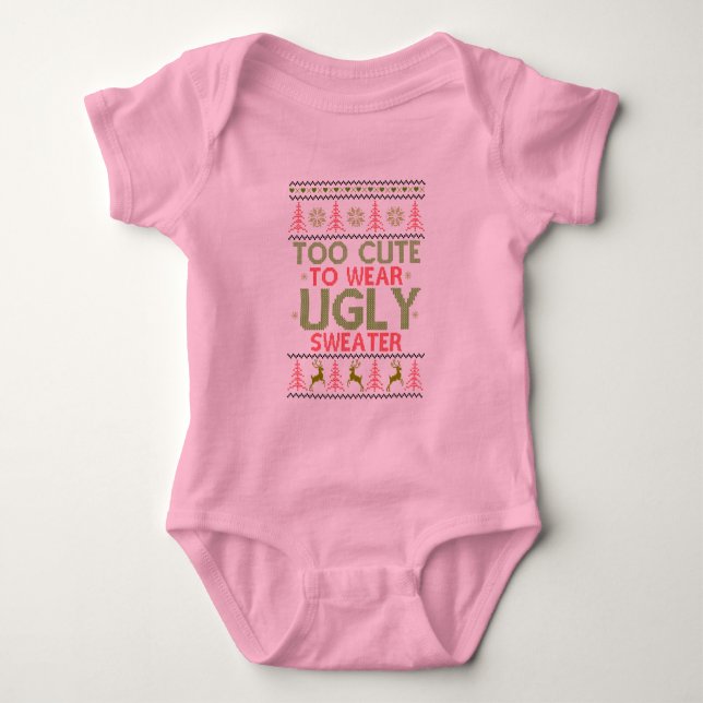 Muito Fofo Para Usar Suéter Feio Menina (Frente)