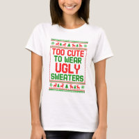 Muito fofo para usar suéteres feios camiseta de na
