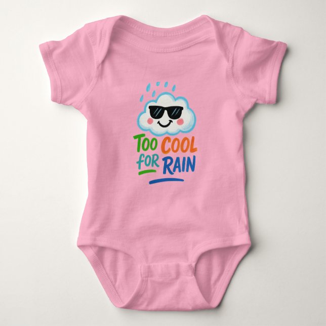 Muito Legal para Chuva | Camiseta de Bebê Nuvem Fo (Frente)