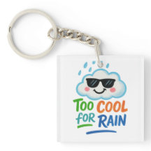 Muito Legal para Chuva | Chaveiro Quadrado Nuvem F
