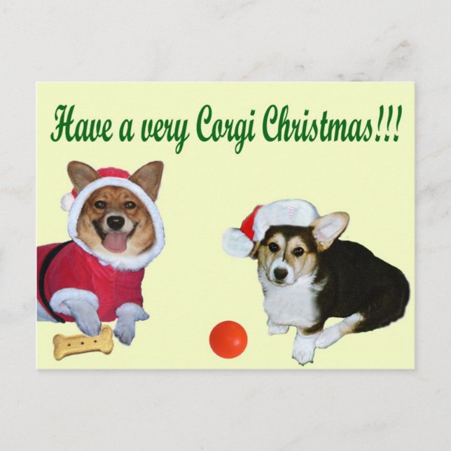 Muito Natal M do Corgi & cartão amarelo de G (Frente)