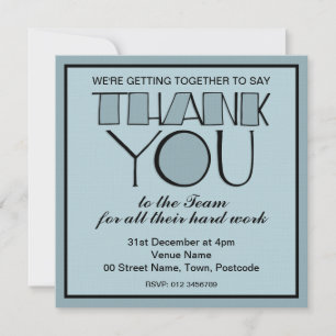 Muito obrigado azul Obrigado Convite da Equipe