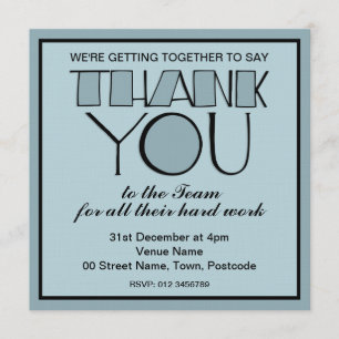 Muito obrigado azul Obrigado Convite da Equipe