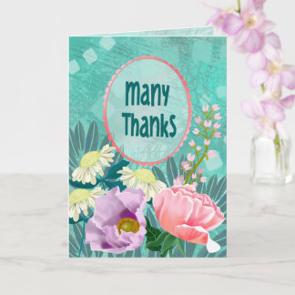 Muito Obrigado Cartão de Saudação Floral Moody
