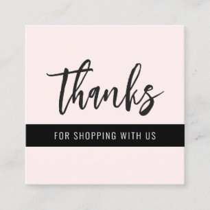 Muito Obrigado Modern Stripe Pink Square Cartão de