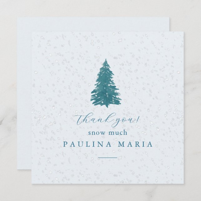 Muito Obrigado Neve Muito Da Árvore De Inverno Qui (Frente/Verso)