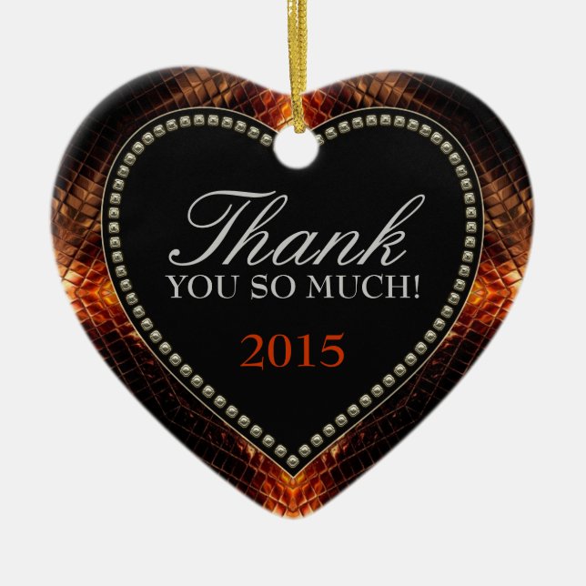 Muito Obrigado, Ornamento De Coração Fogo (Frente)