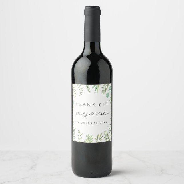 Muito Obrigado, Rótulo De Vinho De Casamento De Pã (Frente)