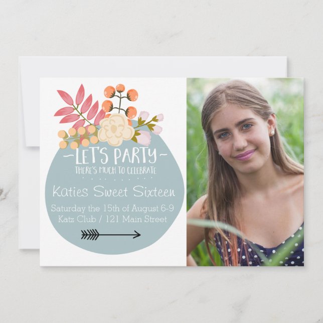 Muito para celebrar o convite do Partido Floral (Frente)