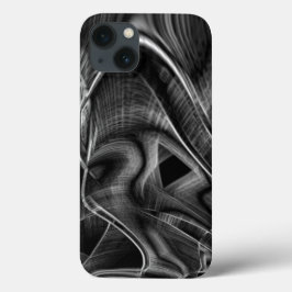 Muito torto com sulcos de cinza em fundo preto